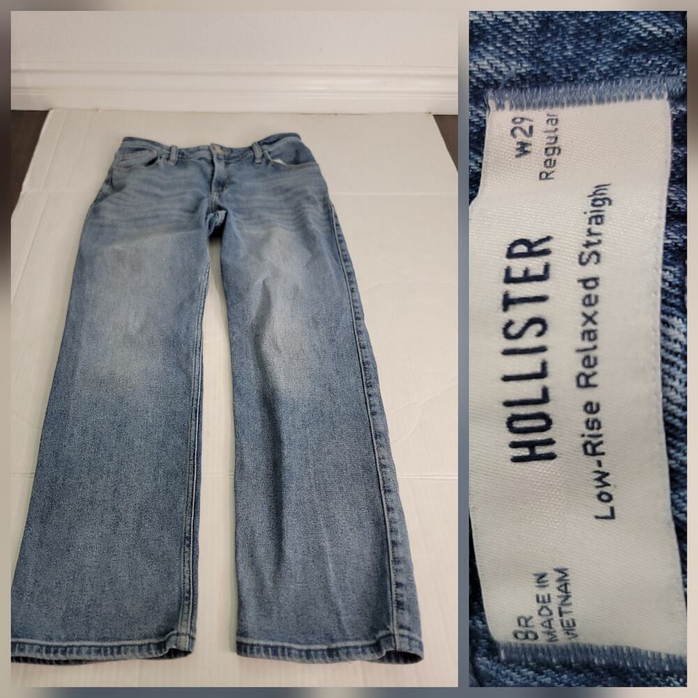 Hollister Low Rise Baggy Jeans Womens Sz 29 Relaxed Straight Denim Y2K 90s Inspo